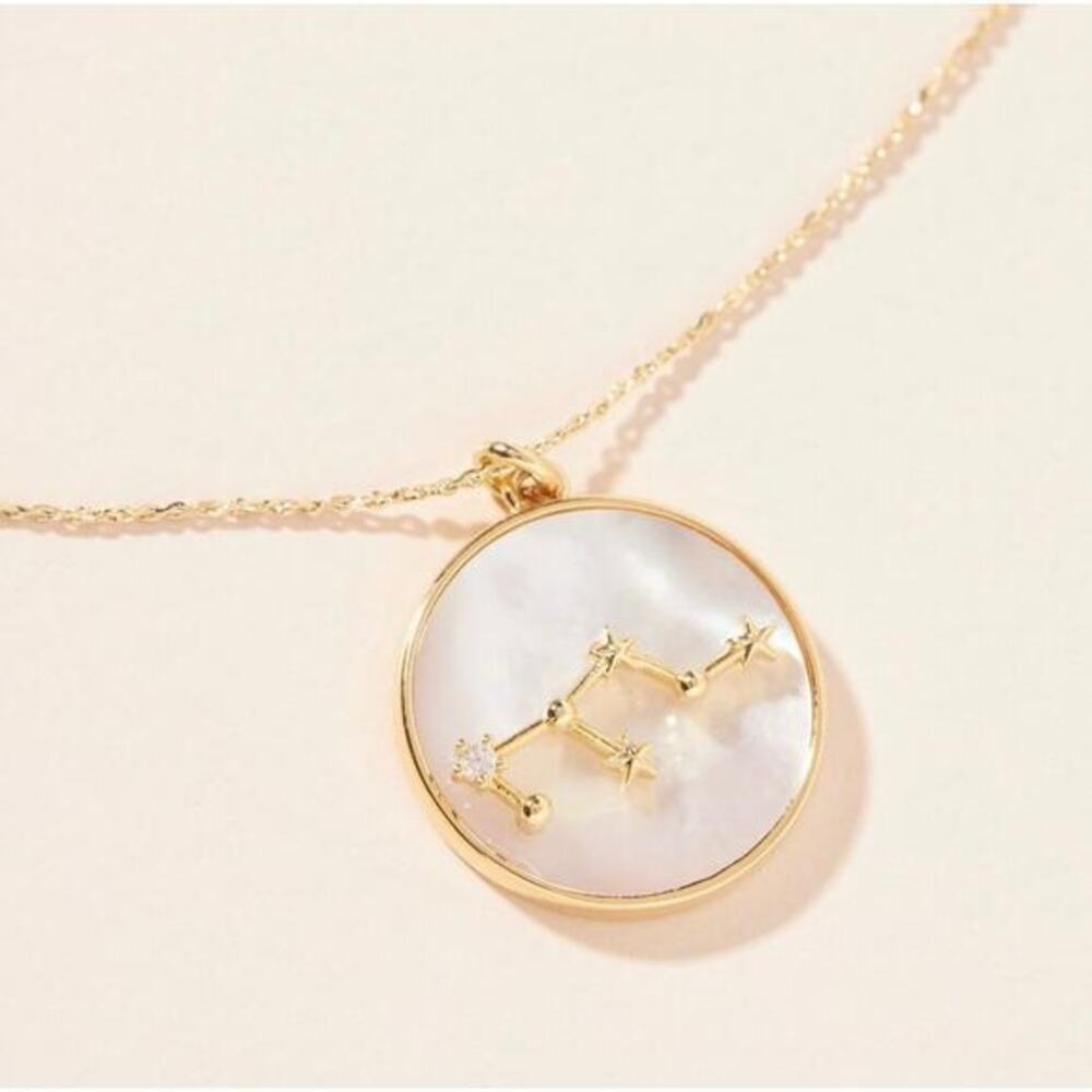 Virgo zodiac gold tone pendant with necklace chain nwt Anthropologie